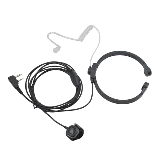 WODASEN Throat Mic Walkie Talkie Earpiece with Finger PTT Convert Acoustic Tube Headset for Baofeng UV-5R UV-82 UV-82HP BF-888S BF-F8HP AR-152 Arcshell AR-5 AR-6 Kenwood TK-2312 Retevis RT21 RT22 RT68