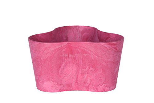 Artstone Pflanzgefäß Pflanzkübel dreieck Claire, frostbeständig und leichtgewichtig, Pink, 26x14cm