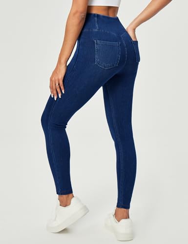 Heathyoga Crossover Jeggings for Women Tummy Control Pull on Stretchy Jeans for Women High Waisted Skinny Jeans2