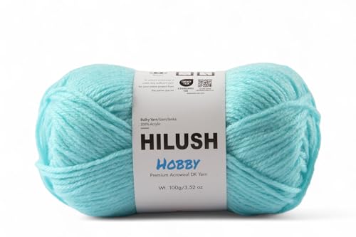 Image of Hobby,Wool Yarn dk Acrylic Hand Knitting Yarn Ball (100g /1 Ball),Suitable for Craft amigurumi Shade 001 (Arabic Blue)