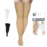 Truform 8810, Compression Stockings, Thigh Length, Anti-Embolism, Closed-Toe, 18 mmHg, Beige, X-Large