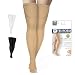 Truform Surgical Stockings, 18 mmHg Compression for Men and Women, Thigh High Length, Closed Toe, Beige, X-Large