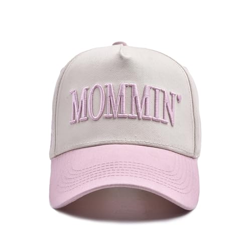 Image of Mommin Baseball Cap for Women Men Vintage Embroidered Mom Trucker Hat Adjustable Canvas Vintage Hat for Casual Wear