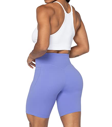 Image of Sunzel No Front Seam Biker Shorts for Women with Pockets, Yoga Workout Gym Bike Shorts with Tummy Control | 3, 5 Or 8-Inch Inseam, High Waisted, No Front Seam, Side Pockets, Buttery Soft, Compression Fit, Squat Proof, Tummy Control