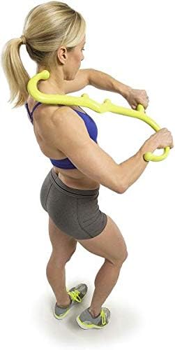 GoFit Muscle Self Massage Hook Cane, Back, Neck, Shoulder, Deep Tissue Massager for Men & Women, Green, GF-HKR
