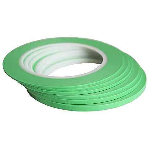 JINBING 6Rolls Fine Line Finline Vinyl Masking Tape Automotive Paint Model Building For Curves Green 1.5mm 2mm 2.5mm 3mm 4mm 5mm Cover