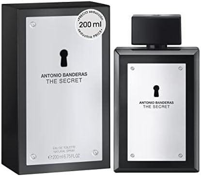 Antonio Banderas Perfumes - The Secret - Eau de Toilette for Men - Long Lasting - Elegant, Dynamic and Masculine Fragance - Fruity and Leather Notes - Ideal for Day Wear - 200ml