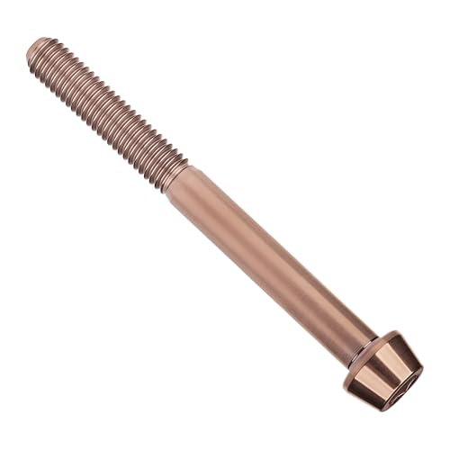 Image of Titanium Ti Bolt M5x9 16 18 20 25 30 35 40 45 50 55 60mm Tapered Head Screws Pack of 4 (M5x55mm, Bronze)