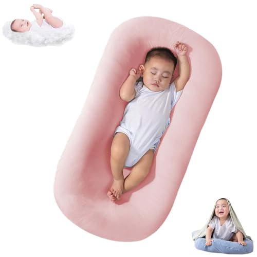Image of Baby Lounger for Newborn 0-24 Months, Soft Breathable Lounger Pillow for Infants (Light Pink)