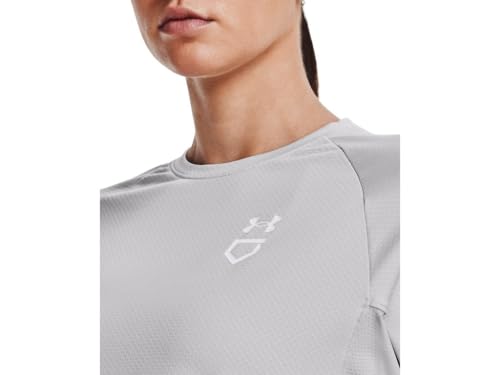 Under Armour Women's Softball Crew Pullover 22, 014 Gray, SM - image 6