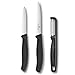 Price comparison product image Victorinox Swiss Classic paring Knife Set with Peeler, Vegetable Knife and Tomato Knife, 3-Piece Set, Extra Sharp Blade, Black