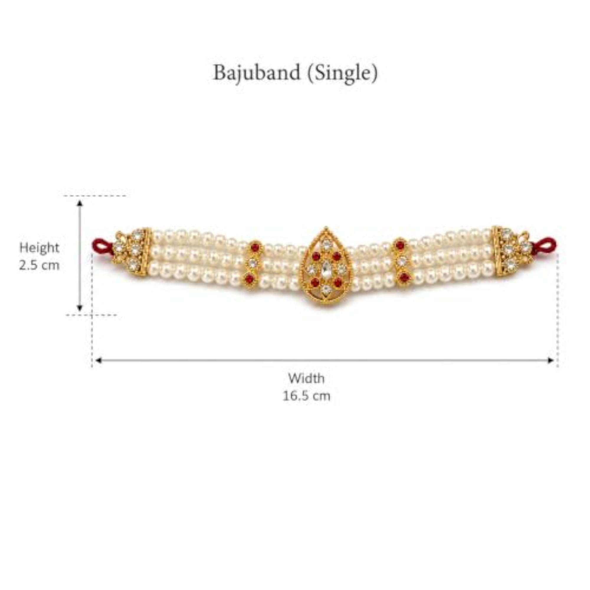 Charming Red Colour Drop Shape Armlets Bajuband