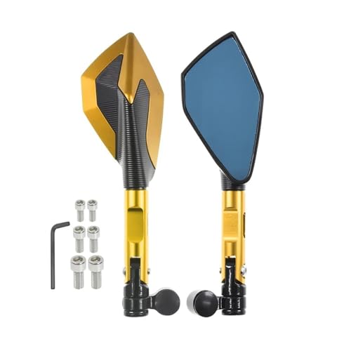 �o�C�N�~���[ �ɓK���Ă��܂��j���W�� 300 400 Z750 8 10mm �o�C�N�p�o�b�N�~���[�T�C�h�~���[(Gold)