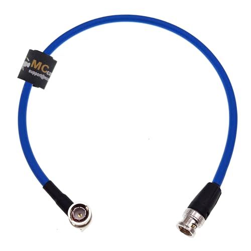 Câble SDI bleu 30cm BNC coudé mâle vers BNC droit pour moniteur de caméra cinéma