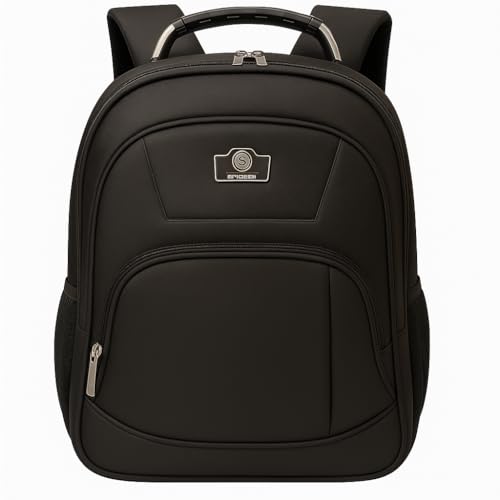 Mochila Reforçada com Entrada USB, Saída para Fone, Compartimento para Notebook e Múltiplos Compartimentos – Resistente à Água para Escola e Trabalho (Preto)