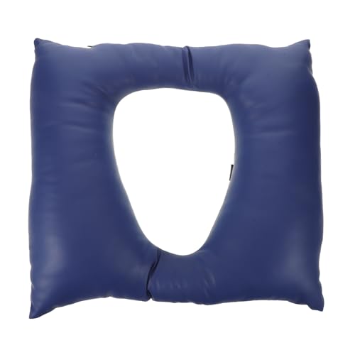 TOYANDONA Cojín para Asiento de Inodoro Elevado con Acolchado Grueso, Funda de Piel Azul para Personas Mayores, Asiento Ortopédico Cómodo para Baño Doméstico