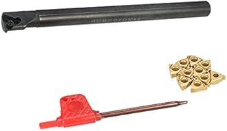 Maizoon CNC Internal Lathe Threading Boring Bar Holder + 10Pcs 11IR A60 Inserts + T8 Wrench CNC Turning Tool Stainless Steel High Grip, Impact Resistance and Strong CNC Lathe Tools DZ05