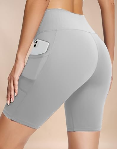 Image of High Waist Sports Activewear Shorts for Women and Girls Ideal for Gym and Yoga or Cycling with Side Pocket, Stretchable, Flexible, Slim Fit