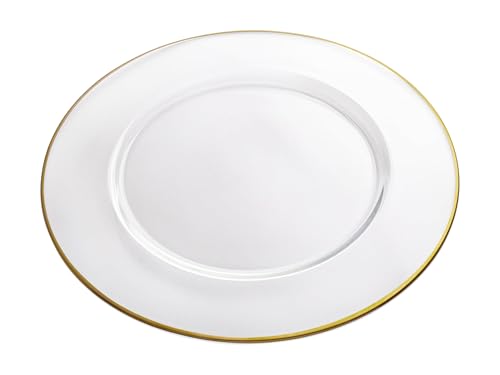Set de 4 Platos Barski de Vidrio Transparente con Borde Dorado miniatura 5