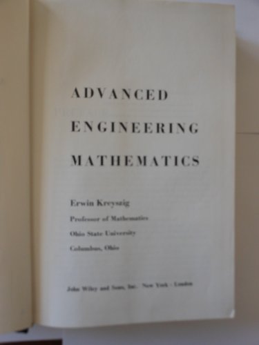 Advanced Engineering Mathematics. By Erwin Krey... B0000CLNET Book Cover