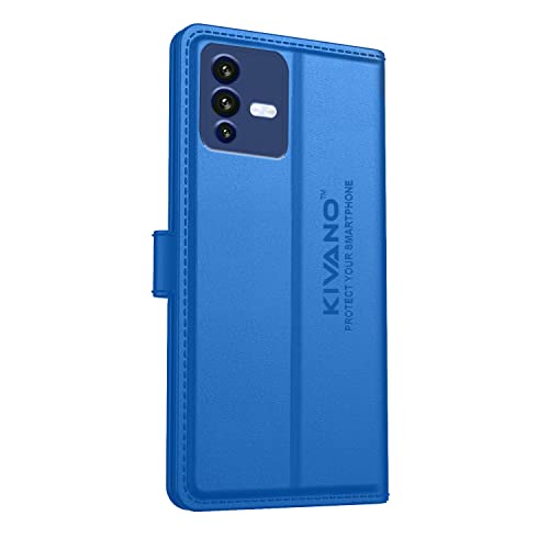 Image of Compatible with Vivo V23 Flip Cover | Leather Finish | Inside Pockets & Inbuilt Stand | Shockproof Wallet Style Magnetic Closure Back Cover Case