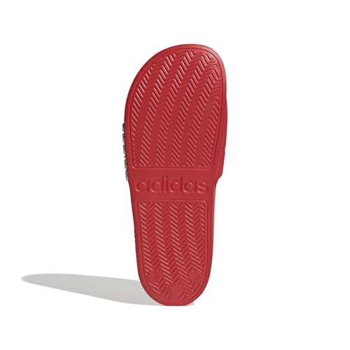 adidas unisex adult Adilette Shower Slide Sandal, Vivid Red/White/Vivid Red, 7 US