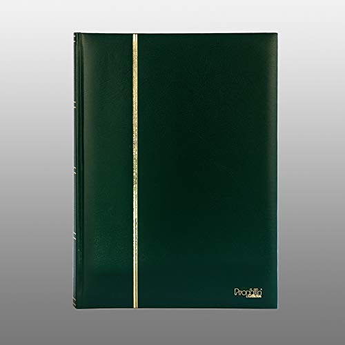 Prophila Stockbook stamp album (new) 60 black pages, green cover