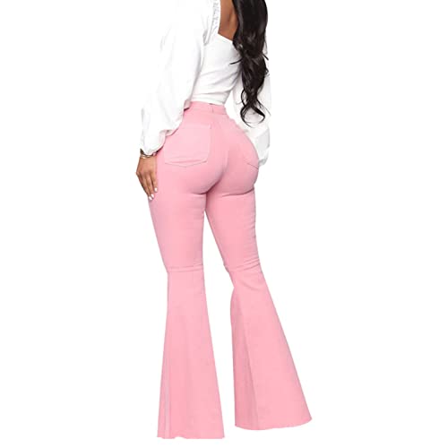 Women's Slim Stretch Denim Flared Pants Fashion Skinny Bell Bottom Jeans High Waisted Straight Slim Fit Denim Pants3