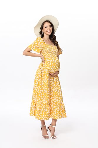 Image of Maternity Dress Women's Off Shoulder Split A Line Casual Maxi Dress Photography Dress for Babyshower