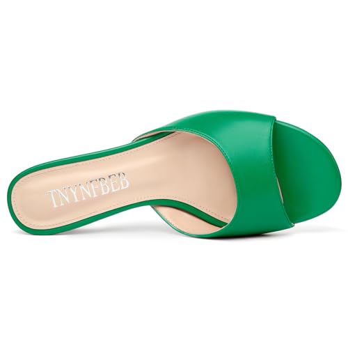 Image of TNYNFBEB Womens Low Kitten Heel Open Toe Sandals Mules Shoes Slingback Prom Party Dress Summer 1.4 Inches Heels