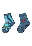 Sterntaler Baby Jungen Fliesen Socken Baby ABS-Söckchen Doppelpack Fahrzeug Strümpfe - Fliesen Rutsch Socken - mit Hubschrauber Motiv - tintenblau, 24