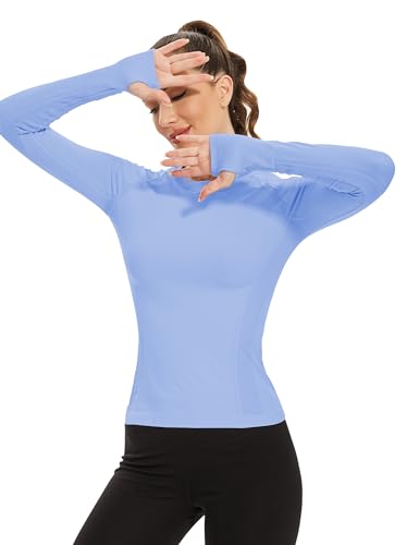 Image of MathCat Workout Shirts for Women Long Sleeve, Workout Tops for Women, Quick Dry Gym Athletic Tops,Seamless Yoga Shirts XS-XL