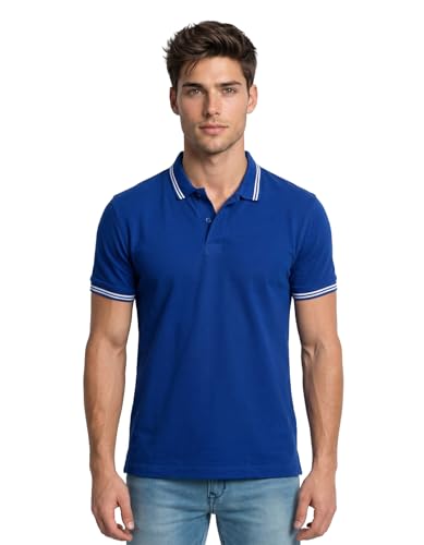 Image of AWG ALL WEATHER GEAR Rich Cotton Polo T-Shirt | Half Sleeve Classic Fit | Soft Breathable Solid Tee | Casual & Office Wear | Comfortable Everyday Cotton Polo | Mens Tshirts
