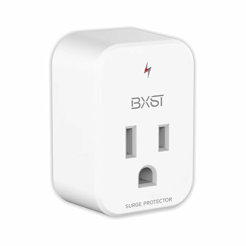 BXST Single Outlet Surge Protector for Refrigerator Small Wall Tap Surge Protector Single Plug 120V Mini Socket Lightning Protection for PC, TV, Phone, PS5 and Home Appliances, 15A, 1800W, 1 Pack