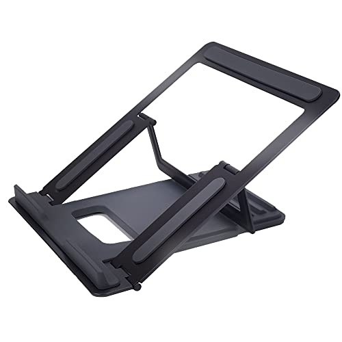 Laptop-Stand-for-DeskBlack-Adjustable-Aluminum-Portable-Laptop-Holder-Metal-Computer-Stand-4-Angle-Anti-Slip-Compatible-with-9-to-17inch-Laptop