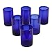 NOVICA Artisan Crafted Cobalt Blue Hand Blown Recycled Glass Cocktail Glasses 'Solid Blue' (set of 6)
