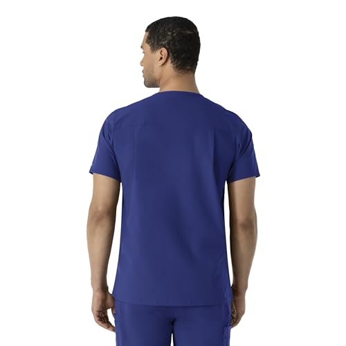 Carhartt Force Essentials Men's V-Neck Shirttail Scrub Top, Galaxy Blue - image 1