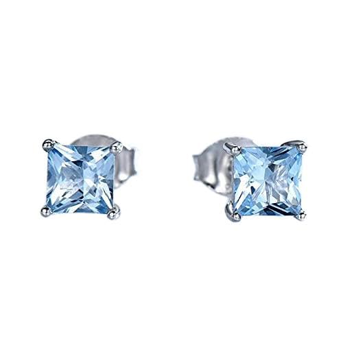 Boucles d'oreilles argent 925 mariée : puce carrée en oxyde de zirconium