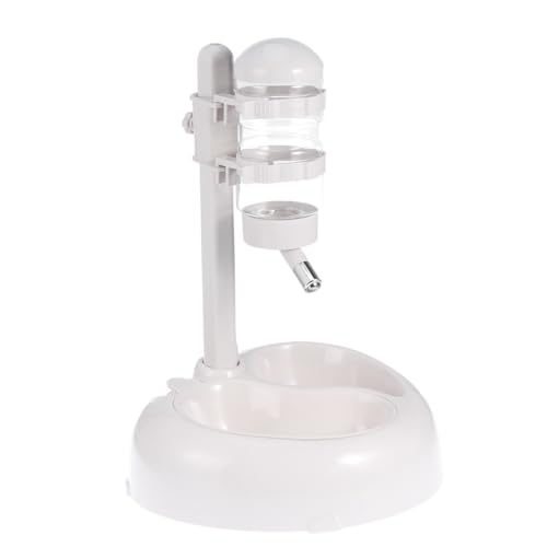 POPETPOP ペット自動給水器 吊り下げ式 ペットボトル対応 犬 猫 水飲み器 非吸盤設計 滴下 溝付きこぼれ防止 滑り止め付き 簡単解洗浄 ホワイ