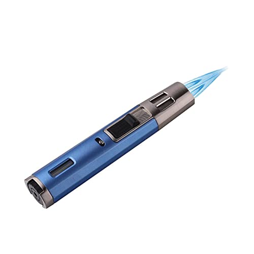 Honest Dual Flame Butane Cigar Cigarette Lighter Refillable Butane Gas Adjustable Flame Lighter Jet Torch with Butane Window