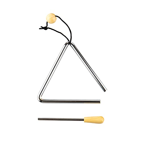 Musfunny Triangle Hand Percussion with Striker Rhythm Steel Triangles Music Instrument (5 inch)
