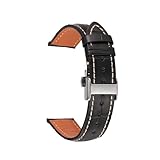 Genere: Unisex TROGPYXG Compatibile con Cinturino Longines Master, Cinturino da Uomo, Motivo in Pelle di Mucca e bambù, Accessori for Orologi da Donna Impermeabili(Black,Width 22mm)