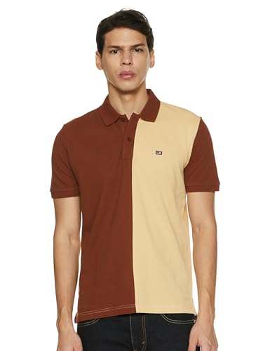 Image of Arrow Sport Men Regular fit Cotton Colour Blocked Short Sleeves Polo Shirt