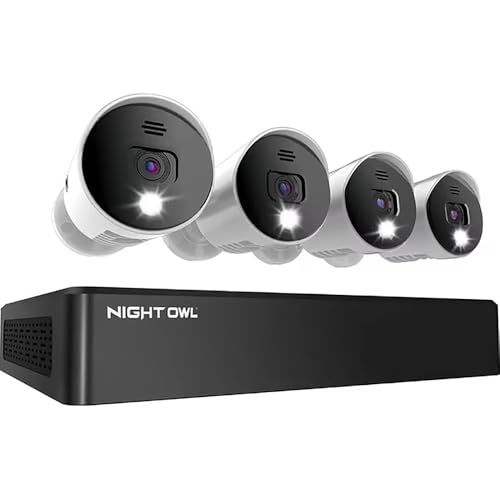 Night Owl F88D14DP8LS 8-Channel 4K DVR Security System with 1TB Hard Drive and 4 Wired 1080p Indoor/Outdoor Cameras