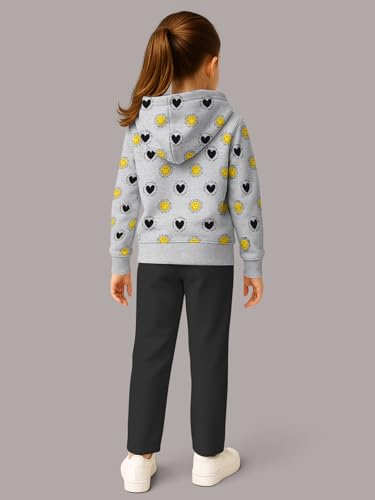 Image of HELLCAT Trendy Co-ords With Hoodie Sweatshirt and Trackpant Clothing Set for Girls.