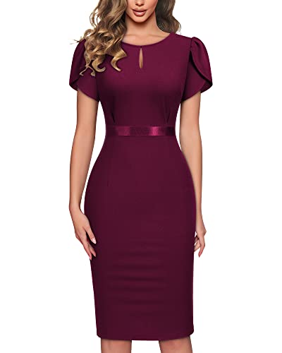 al qasr brunch dress code BURGUNDY CAP SLEEVE DRESS WITH LONG PUFF SKIRT  MARQUES ' ALMEIDA