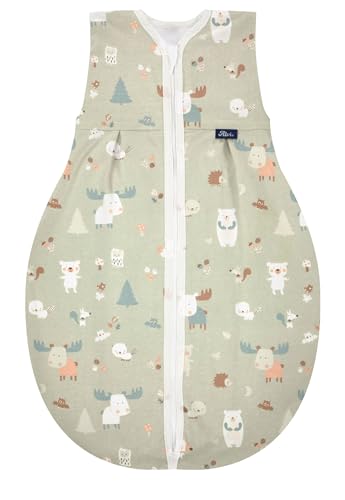 Alvi Baby Kugelschlafsack Molton Baby Forest/Leichter Sommerschlafsack ohne...