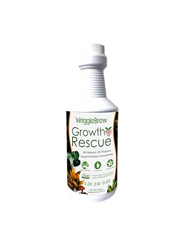 Wrigglebrew Organic Liquid Fertilizer Concentrate from Worm Castings. Non-toxic, All-Purpose, Plant Food for Gardens, Vegetables, Fruits, Houseplants, Seed Starters, and Ornamentals. (16 Fluid Ounces)