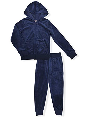 Catálogo de Chándales para Niña los 10 mejores. 42 Cheetah Girls 2 piezas velvetón Jogger Set de chándal con capucha y pantalones de chándal, traje deportivo, Azul oscuro, 10-12