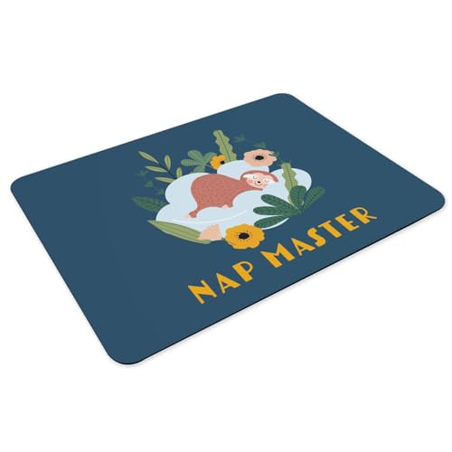Grands sets de table bleu illustration sloth nap master en caoutchouc durable - 3